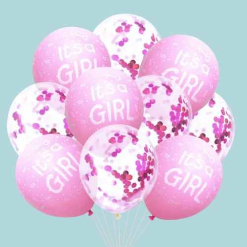  Kız Bebek 10 lu Helyum Balon