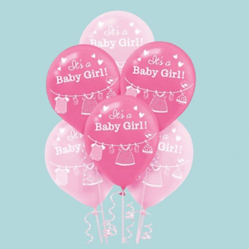 Kız Bebek 6Lı Helyum Balon (Ek Ürün Olarak Satılır)
