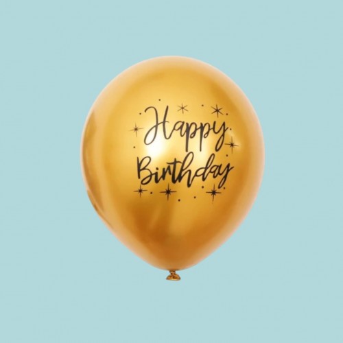 Doğum Günü 1 Adet Altın Helyum Balon (Ek Ürün Olarak Satılır)