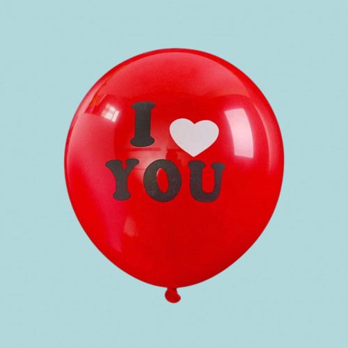 Kırmızı I Love You Baskılı Helyum Balon (Ek Ürün Olarak Satılır)